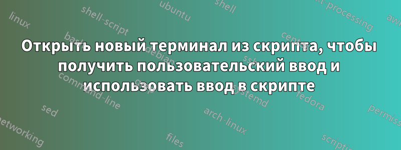 Открыть новый терминал из скрипта, чтобы получить пользовательский ввод и использовать ввод в скрипте