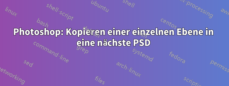 Photoshop: Kopieren einer einzelnen Ebene in eine nächste PSD