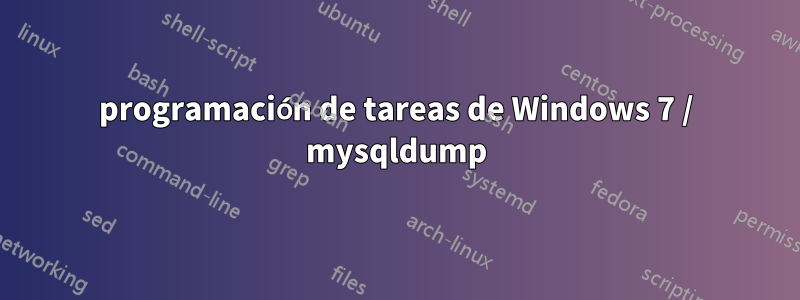 programación de tareas de Windows 7 / mysqldump