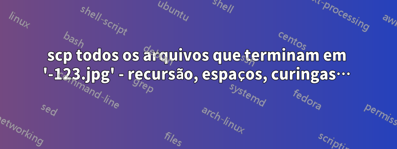 scp todos os arquivos que terminam em '-123.jpg' - recursão, espaços, curingas…