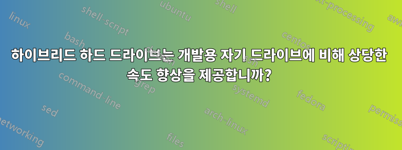 하이브리드 하드 드라이브는 개발용 자기 드라이브에 비해 상당한 속도 향상을 제공합니까?