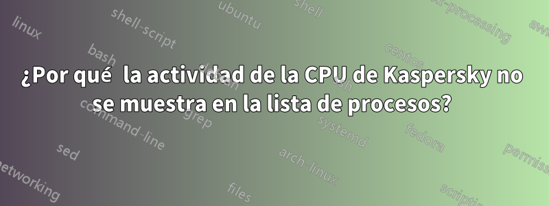 ¿Por qué la actividad de la CPU de Kaspersky no se muestra en la lista de procesos?