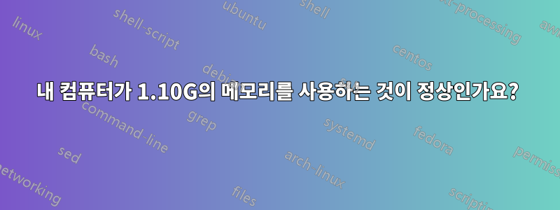 내 컴퓨터가 1.10G의 메모리를 사용하는 것이 정상인가요?