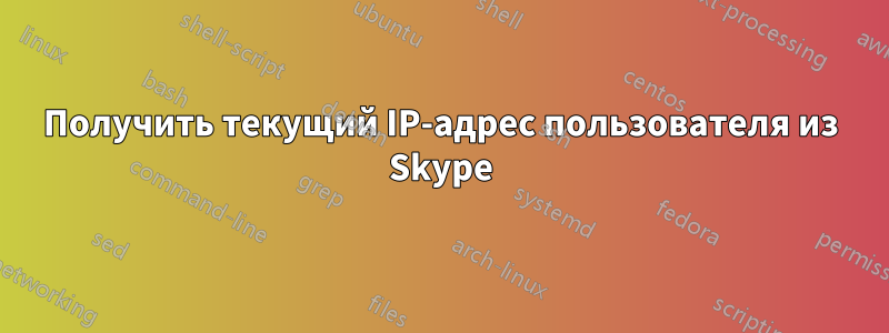 Получить текущий IP-адрес пользователя из Skype