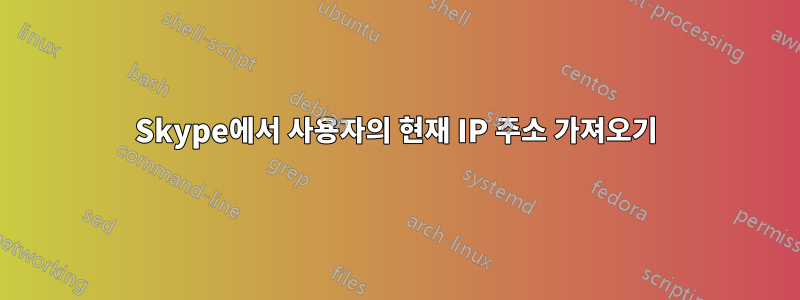 Skype에서 사용자의 현재 IP 주소 가져오기