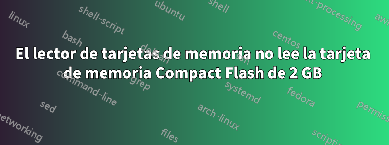 El lector de tarjetas de memoria no lee la tarjeta de memoria Compact Flash de 2 GB