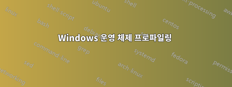 Windows 운영 체제 프로파일링