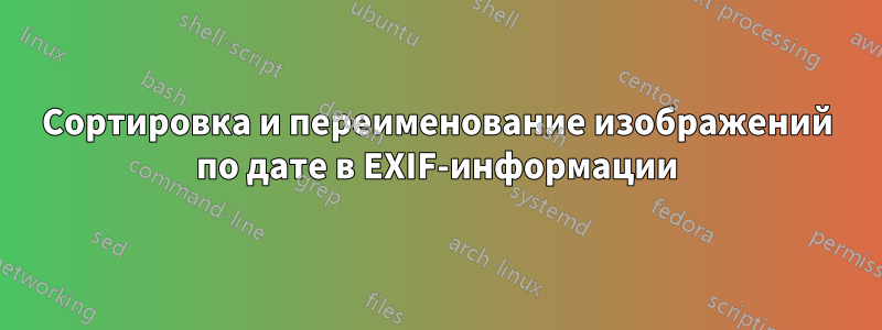Сортировка и переименование изображений по дате в EXIF-информации