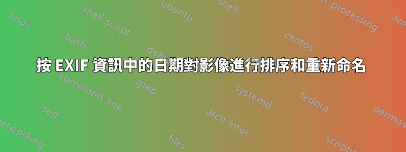 按 EXIF 資訊中的日期對影像進行排序和重新命名
