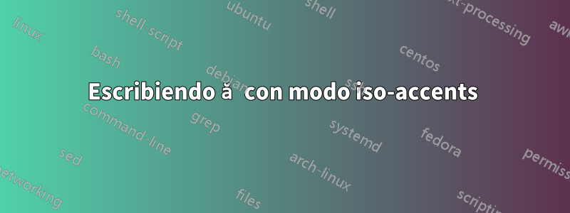 Escribiendo ă con modo iso-accents