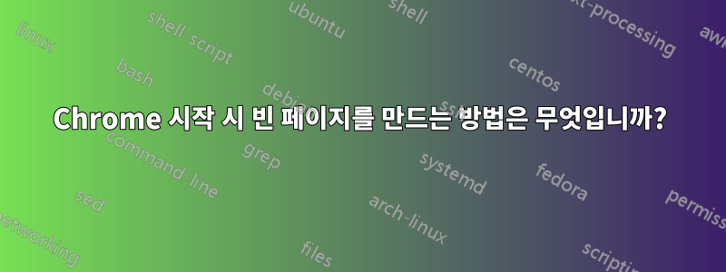 Chrome 시작 시 빈 페이지를 만드는 방법은 무엇입니까?