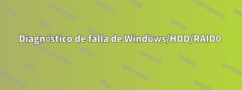 Diagnóstico de falla de Windows/HDD/RAID0