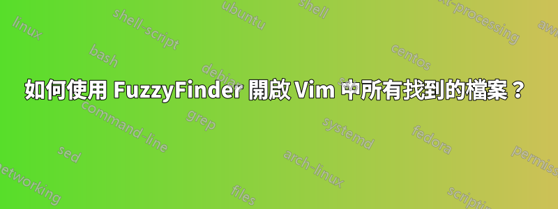 如何使用 FuzzyFinder 開啟 Vim 中所有找到的檔案？