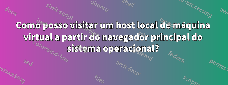 Como posso visitar um host local de máquina virtual a partir do navegador principal do sistema operacional?