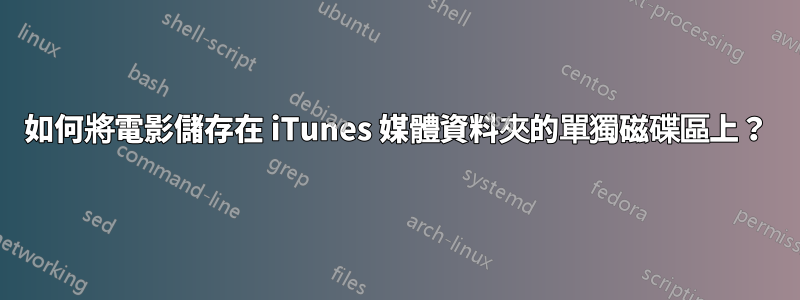 如何將電影儲存在 iTunes 媒體資料夾的單獨磁碟區上？