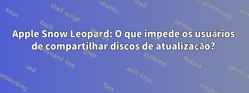Apple Snow Leopard: O que impede os usuários de compartilhar discos de atualização?