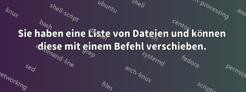 Sie haben eine Liste von Dateien und können diese mit einem Befehl verschieben.