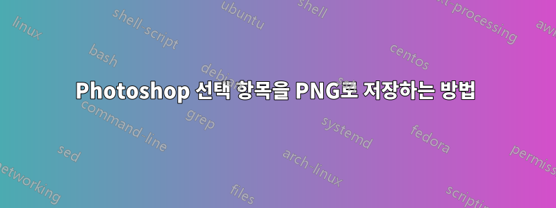 Photoshop 선택 항목을 PNG로 저장하는 방법