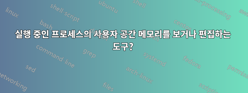 실행 중인 프로세스의 사용자 공간 메모리를 보거나 편집하는 도구?