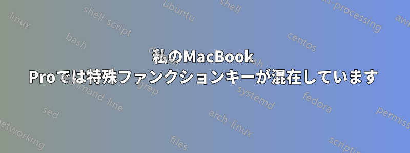 私のMacBook Proでは特殊ファンクションキーが混在しています