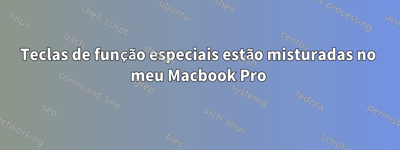 Teclas de função especiais estão misturadas no meu Macbook Pro