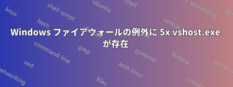 Windows ファイアウォールの例外に 5x vshost.exe が存在