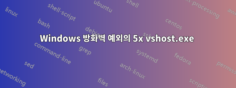 Windows 방화벽 예외의 5x vshost.exe