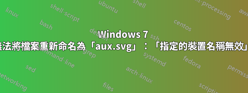 Windows 7 無法將檔案重新命名為「aux.svg」：「指定的裝置名稱無效」