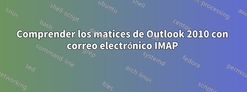 Comprender los matices de Outlook 2010 con correo electrónico IMAP