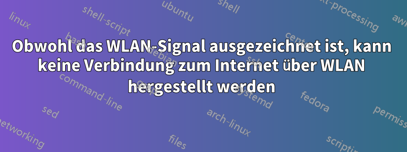 Obwohl das WLAN-Signal ausgezeichnet ist, kann keine Verbindung zum Internet über WLAN hergestellt werden