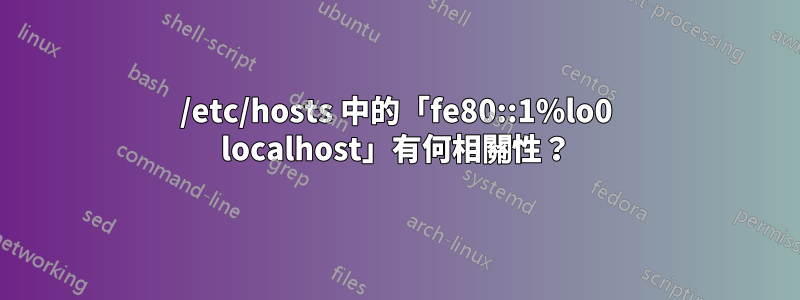 /etc/hosts 中的「fe80::1%lo0 localhost」有何相關性？