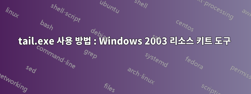 tail.exe 사용 방법 : Windows 2003 리소스 키트 도구