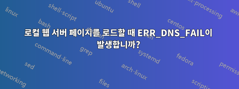 로컬 웹 서버 페이지를 로드할 때 ERR_DNS_FAIL이 발생합니까?