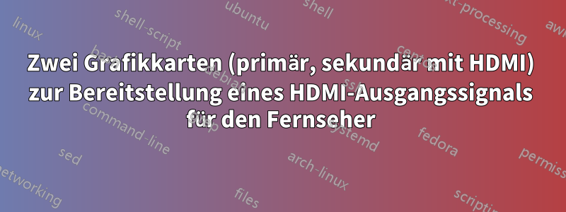 Zwei Grafikkarten (primär, sekundär mit HDMI) zur Bereitstellung eines HDMI-Ausgangssignals für den Fernseher