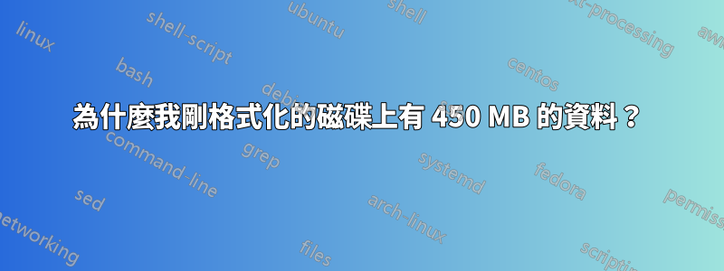為什麼我剛格式化的磁碟上有 450 MB 的資料？