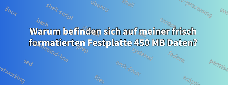 Warum befinden sich auf meiner frisch formatierten Festplatte 450 MB Daten?