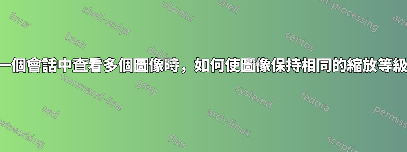在一個會話中查看多個圖像時，如何使圖像保持相同的縮放等級？