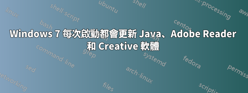 Windows 7 每次啟動都會更新 Java、Adobe Reader 和 Creative 軟體