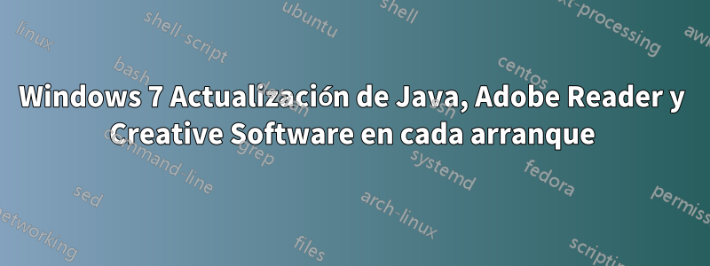 Windows 7 Actualización de Java, Adobe Reader y Creative Software en cada arranque