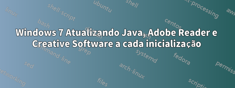 Windows 7 Atualizando Java, Adobe Reader e Creative Software a cada inicialização