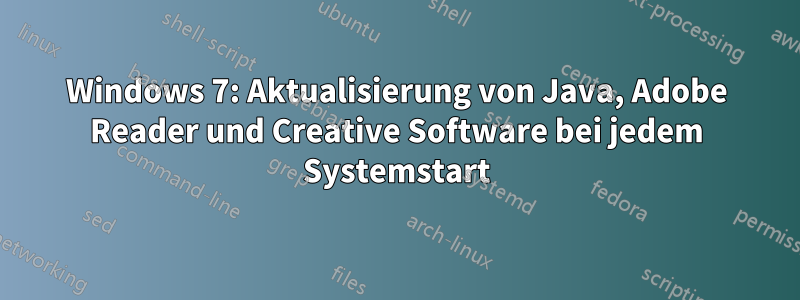 Windows 7: Aktualisierung von Java, Adobe Reader und Creative Software bei jedem Systemstart