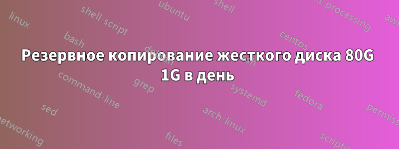 Резервное копирование жесткого диска 80G 1G в день