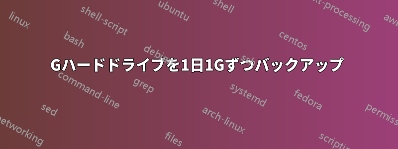 80Gハードドライブを1日1Gずつバックアップ