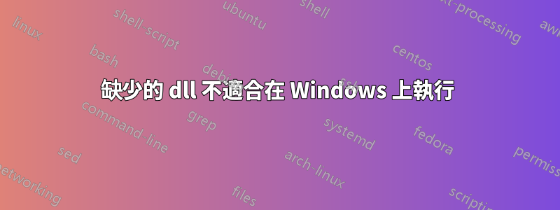 缺少的 dll 不適合在 Windows 上執行