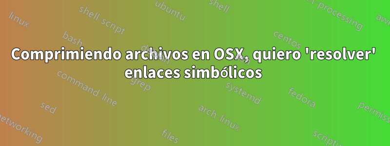 Comprimiendo archivos en OSX, quiero 'resolver' enlaces simbólicos
