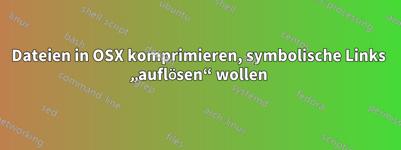 Dateien in OSX komprimieren, symbolische Links „auflösen“ wollen