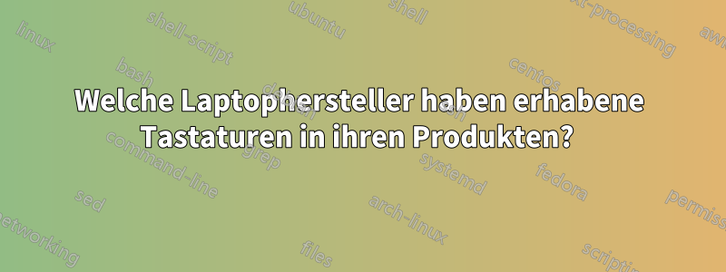 Welche Laptophersteller haben erhabene Tastaturen in ihren Produkten? 