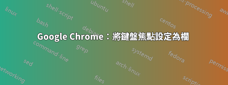 Google Chrome：將鍵盤焦點設定為欄