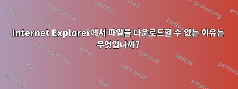 Internet Explorer에서 파일을 다운로드할 수 없는 이유는 무엇입니까?