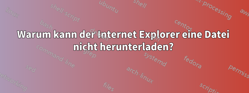 Warum kann der Internet Explorer eine Datei nicht herunterladen?